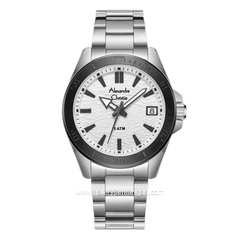 Alexandre Christie AC 6682 MDBTESL Silver Textured Dial Stainless Steel Strap