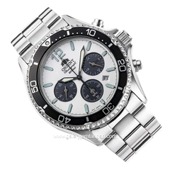 ORIENT MAKO SOLAR RA-TX0203S10B Silver Dial White Chronograph Stainless Steel
