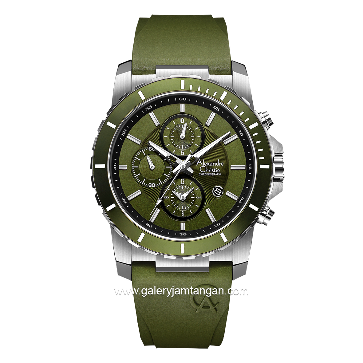 Alexandre Christie AC 6141 MC Green Silver Rubber