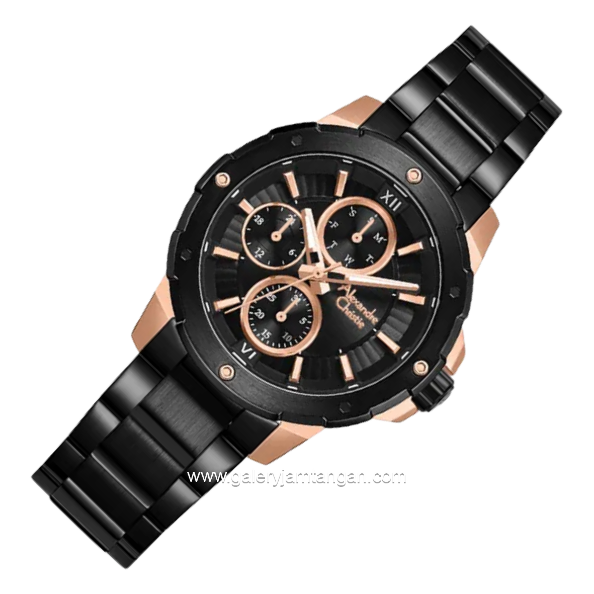 Alexandre Christie AC 6410 BF BBRBA-2 Black Dial Black Stainless Steel Strap