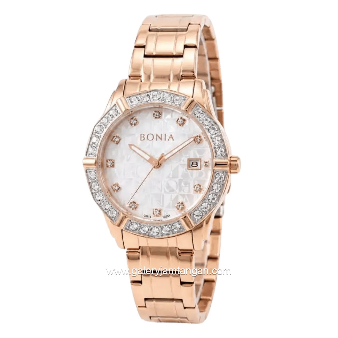BONIA ROSSO BNR10988-2517S Rose Gold Dial White Stainless Steel Strap