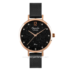 Alexandre Christie Passion AC 2728 LH BBRBA Black Motif Dial Black Stainless Steel Strap