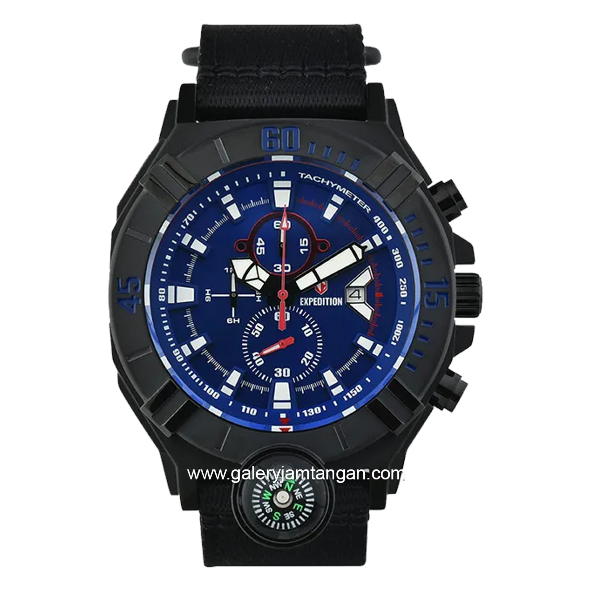 EXPEDITION E 6772 MC Chronograph Black Dial Blue Canvas Strap