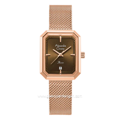 Alexandre Christie Passion AC 2B29 LD BRGBO 2 Brown Dial Rose Gold Mesh Strap