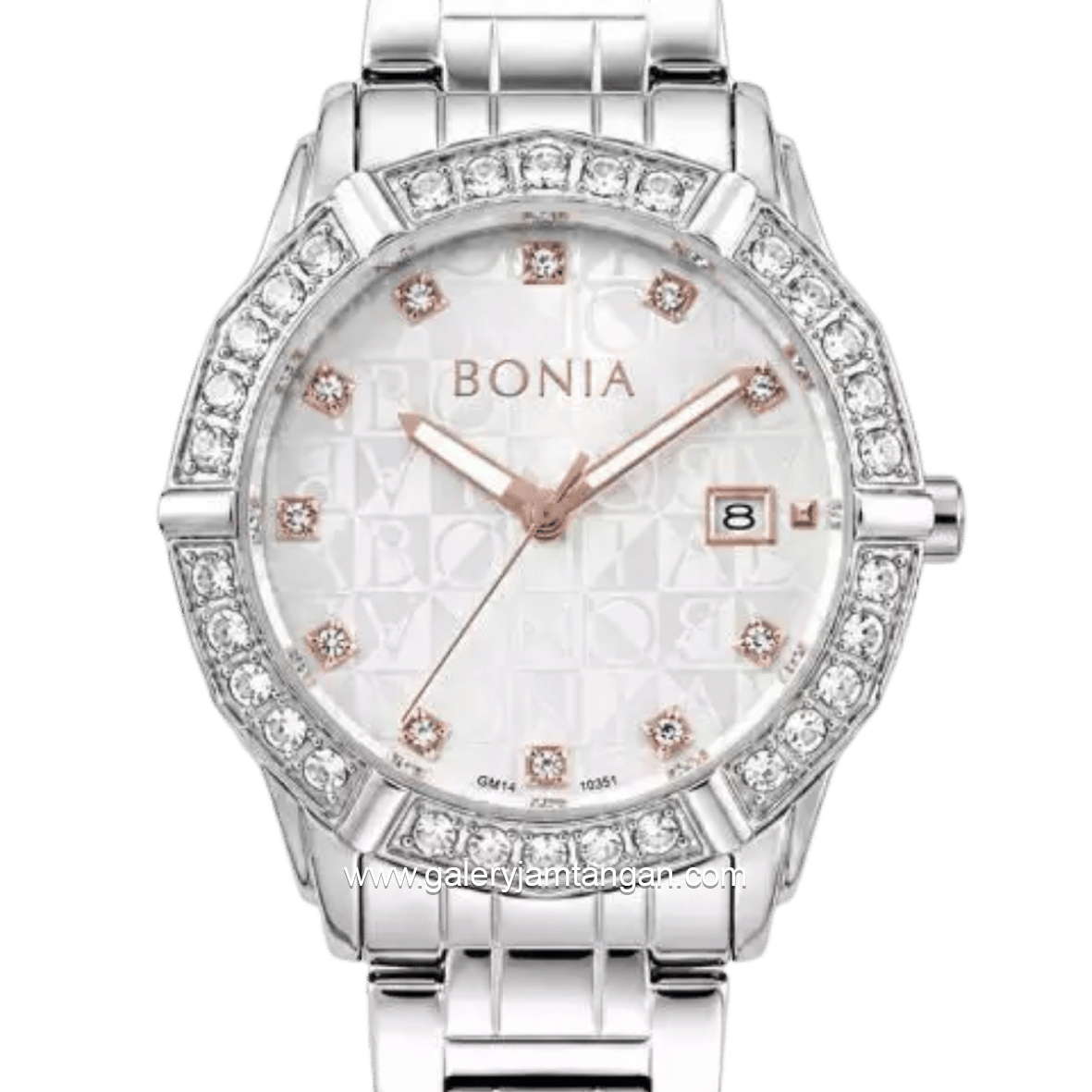 BONIA ROSSO BNR10988-2317S Silver Dial White Stainless Steel Strap