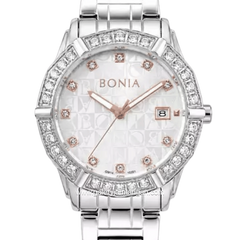 BONIA ROSSO BNR10988-2317S Silver Dial White Stainless Steel Strap