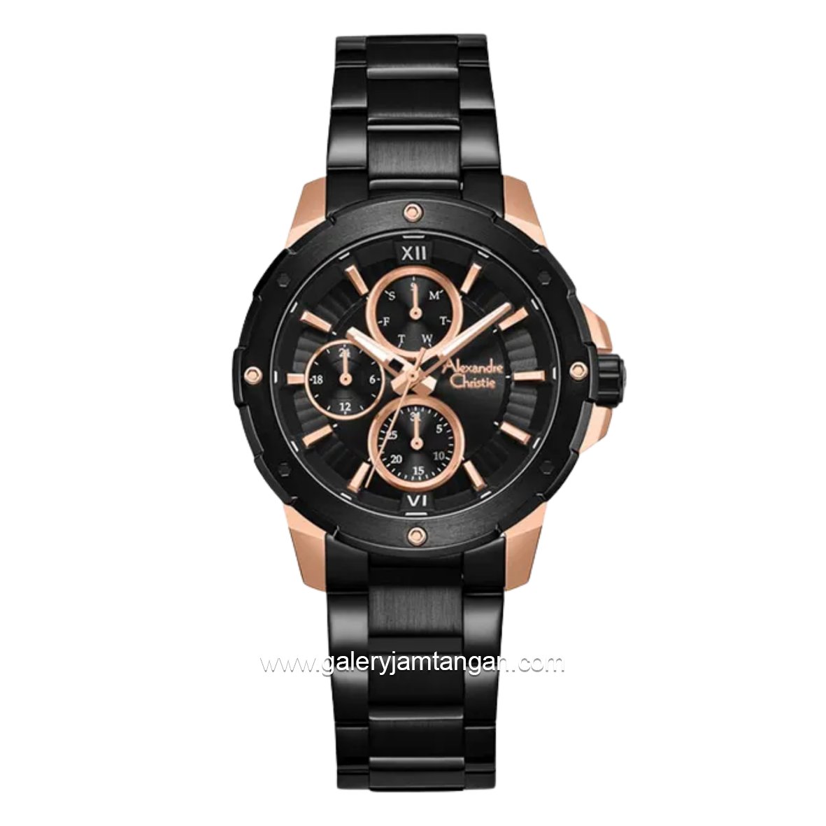 Alexandre Christie AC 6410 BF BBRBA-2 Black Dial Black Stainless Steel Strap
