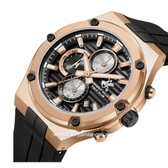 BEVERLY HILLS POLO CLUB BHPC BP3822X.451 Black Gold Silicone Strap
