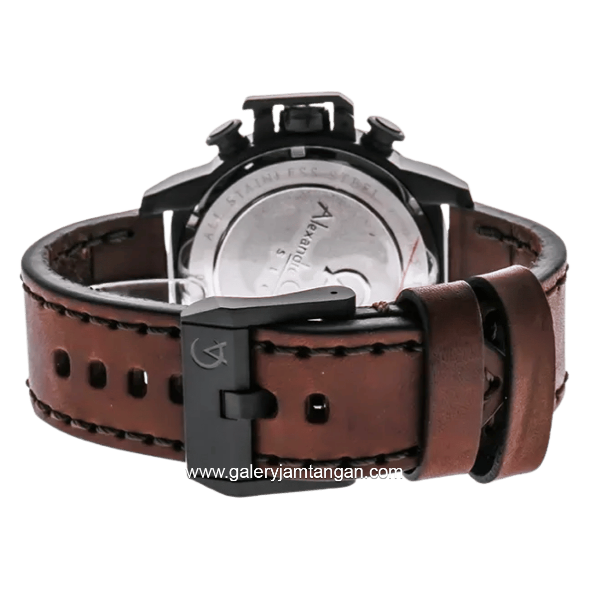Alexandre Christie Chronograph AC 6280 GCLIPBAIV Men Black Dial Brown Leather Strap