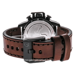 Alexandre Christie Chronograph AC 6280 GCLIPBAIV Men Black Dial Brown Leather Strap