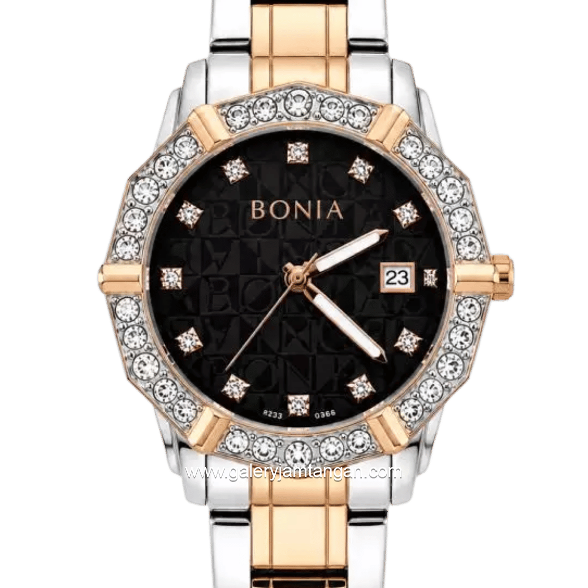 BONIA ROSSO BNR10988-2637S Silver Combi Gold Dial Black Stainless Steel Strap