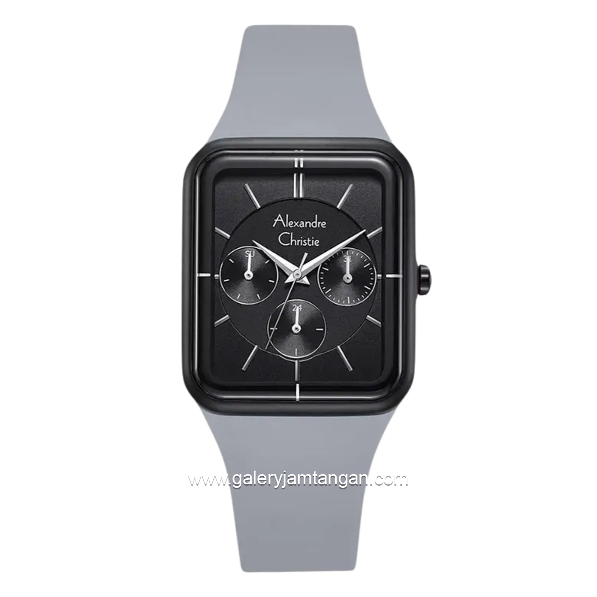 Alexandre Christie Passion AC 2744 BF RIPBAGR Black Dial Grey Rubber Strap