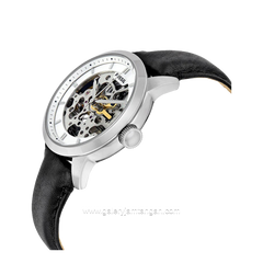 FOSSIL ME3085 Automatic Black Silver Leather Strap