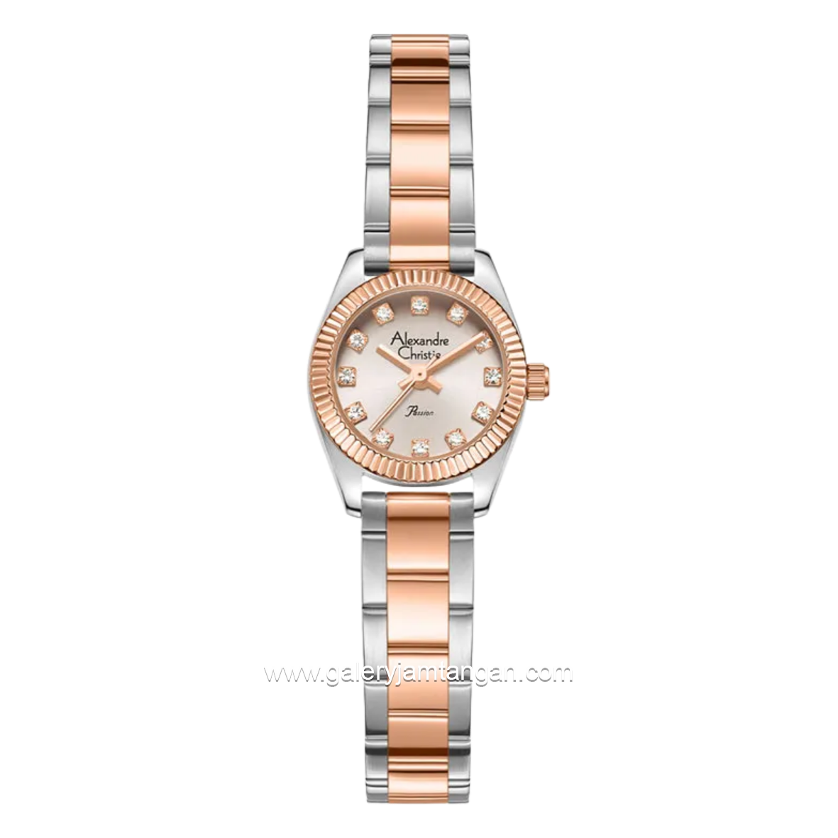 Alexandre Christie Passion AC 2C18 LHFTRLG Rose Gold Dial Dual Tone Stainless Steel Strap