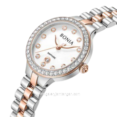 BONIA BNB10909-2617S Silver Combi Gold Dial White Stainless Steel Strap
