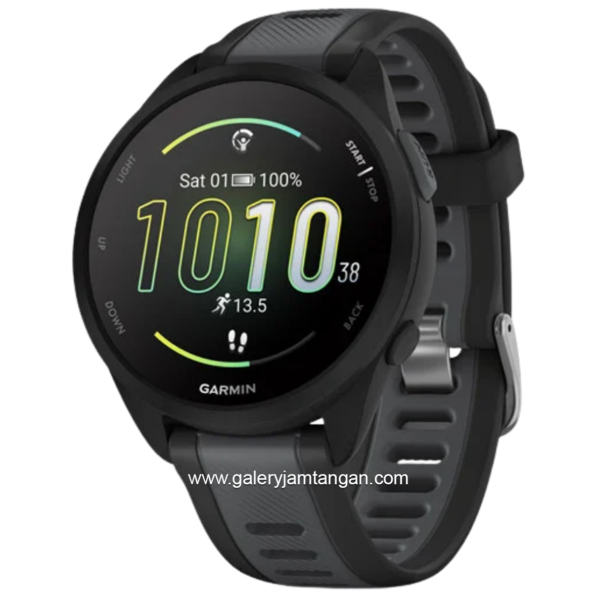 GARMIN Forerunner 165 Music Digital Dial Black Slate Grey Silicone Strap