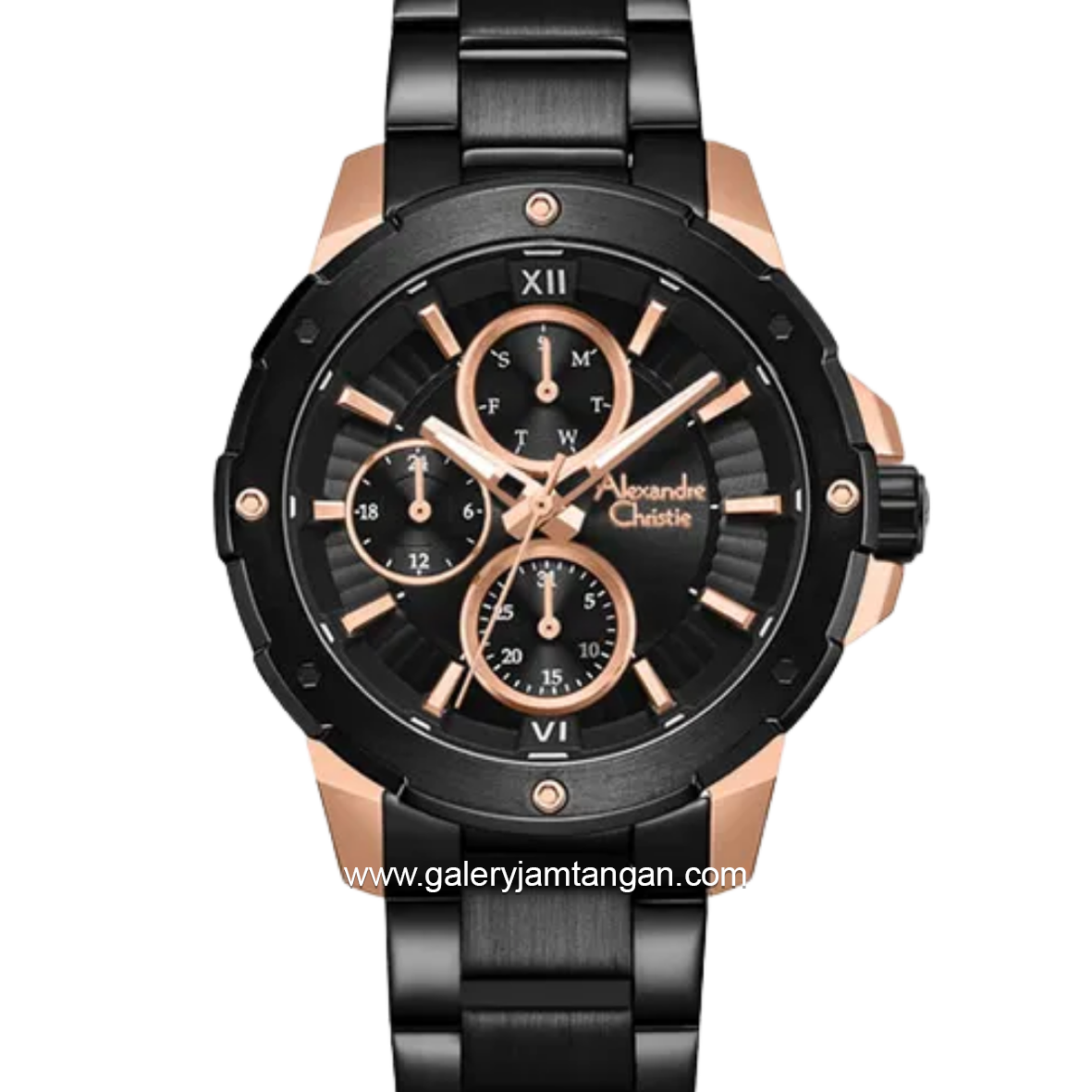Alexandre Christie AC 6410 BF BBRBA-2 Black Dial Black Stainless Steel Strap