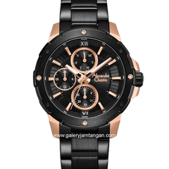 Alexandre Christie AC 6410 BF BBRBA-2 Black Dial Black Stainless Steel Strap