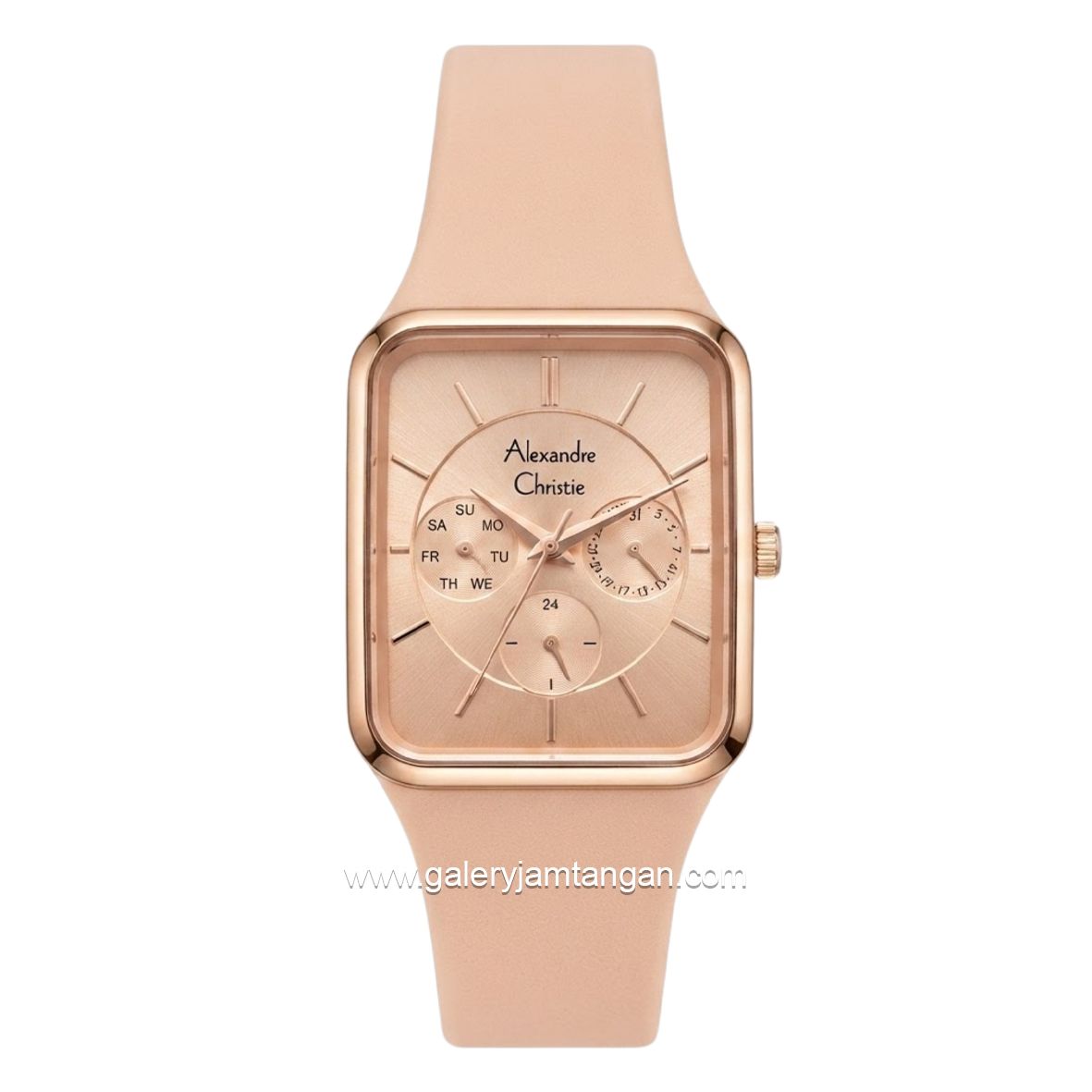 Alexandre Christie AC 2744 BF PEACH ROSE Multifunction Rubber Strap