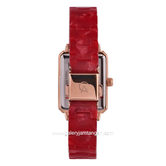 Alexandre Christie Passion AC 2B75 LD BRGRE Red Dial Red Acetate Strap