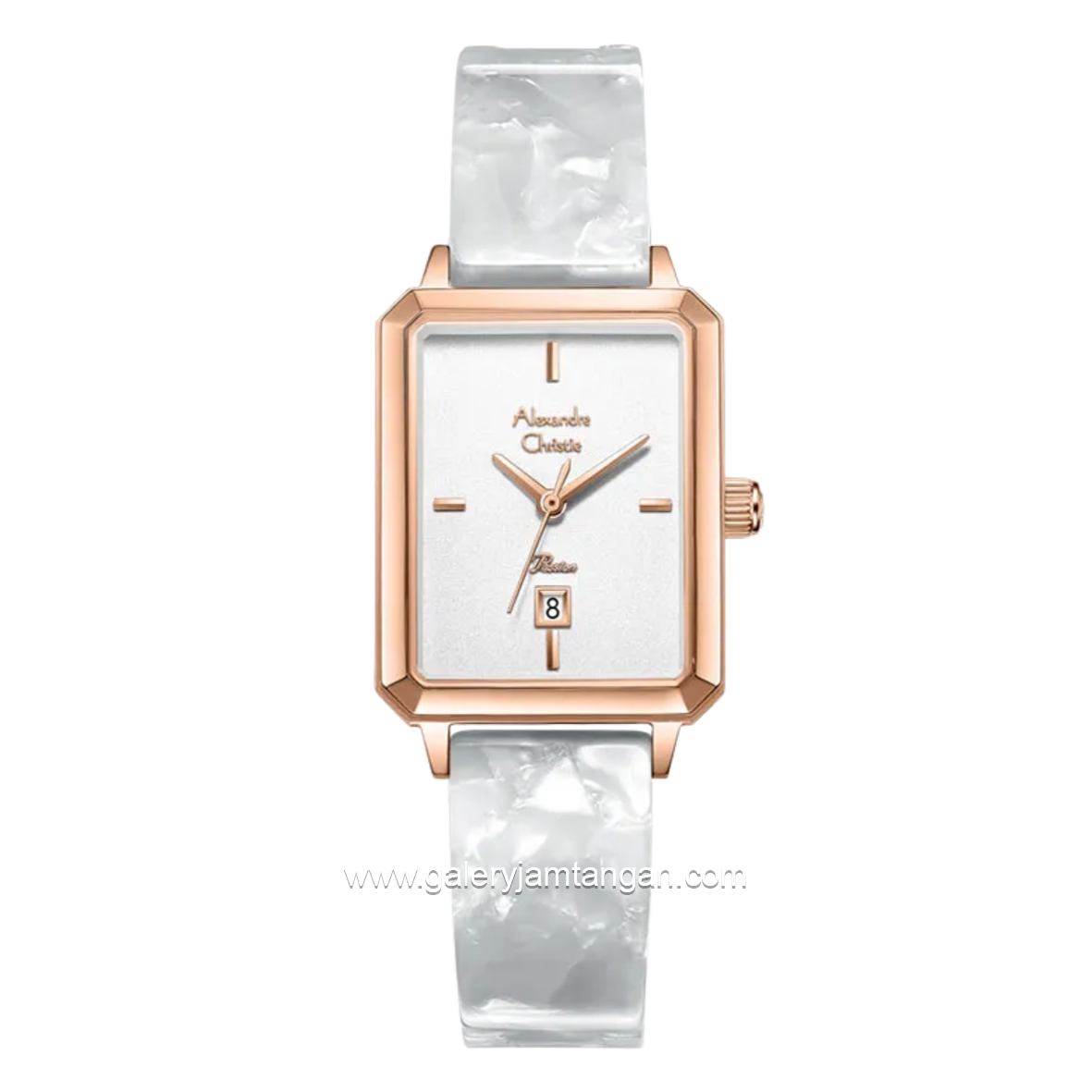 Alexandre Christie Passion AC 2B75 LD BRGSL Silver Dial Silver Acetate Strap