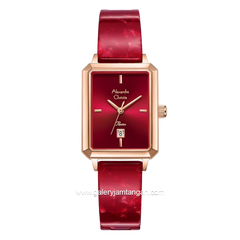 Alexandre Christie Passion AC 2B75 LD BRGRE Red Dial Red Acetate Strap