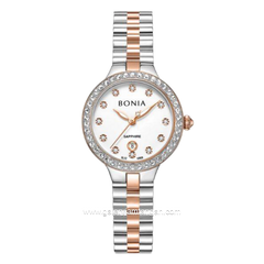 BONIA BNB10909-2617S Silver Combi Gold Dial White Stainless Steel Strap