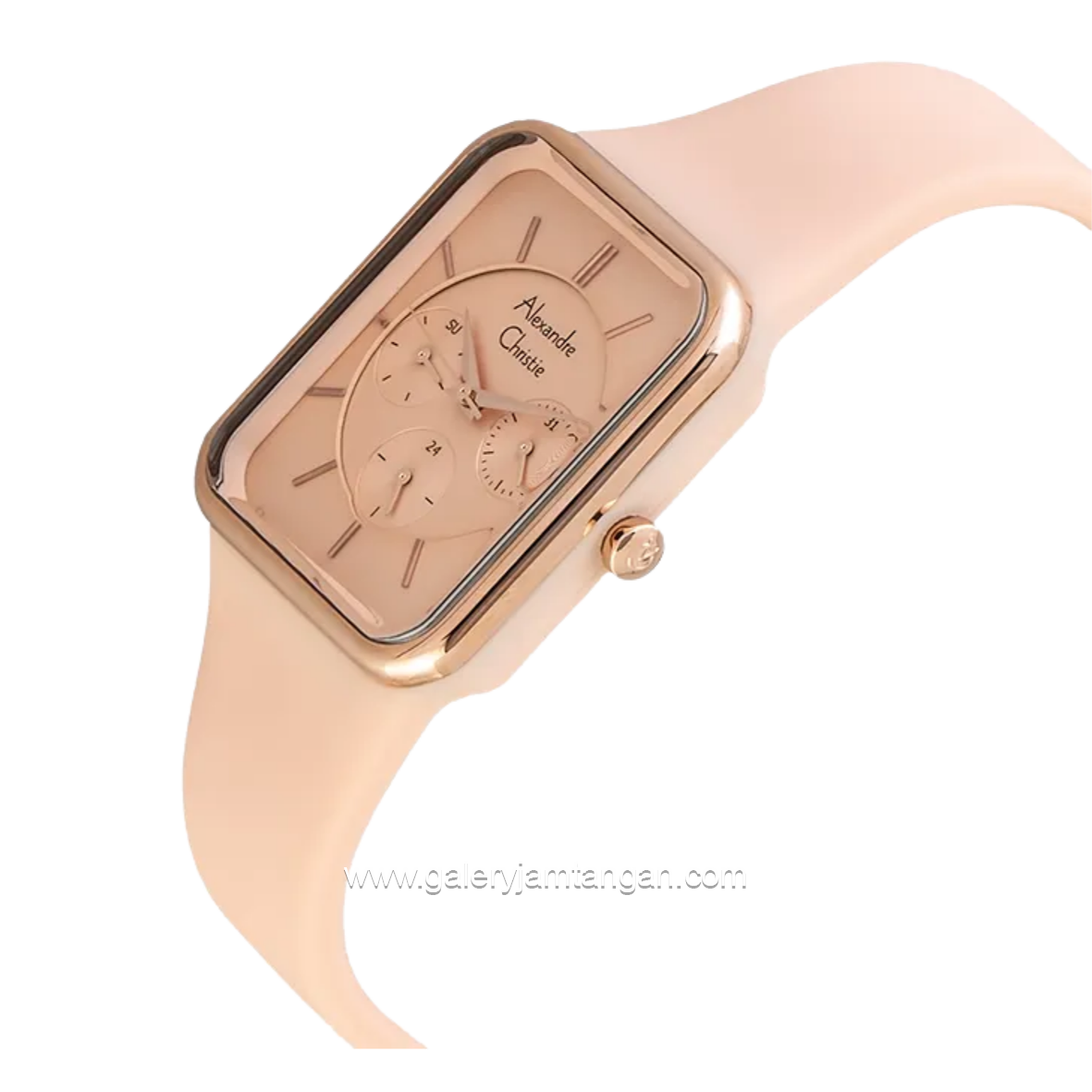 Alexandre Christie AC 2744 BF PEACH ROSE Multifunction Rubber Strap