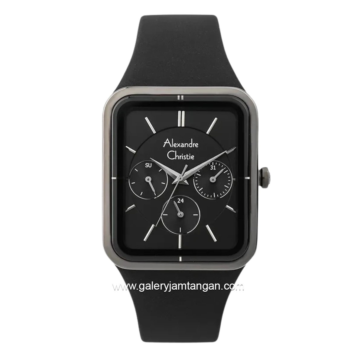 Alexandre Christie AC 2744 BF Black Multifunction Rubber Strap