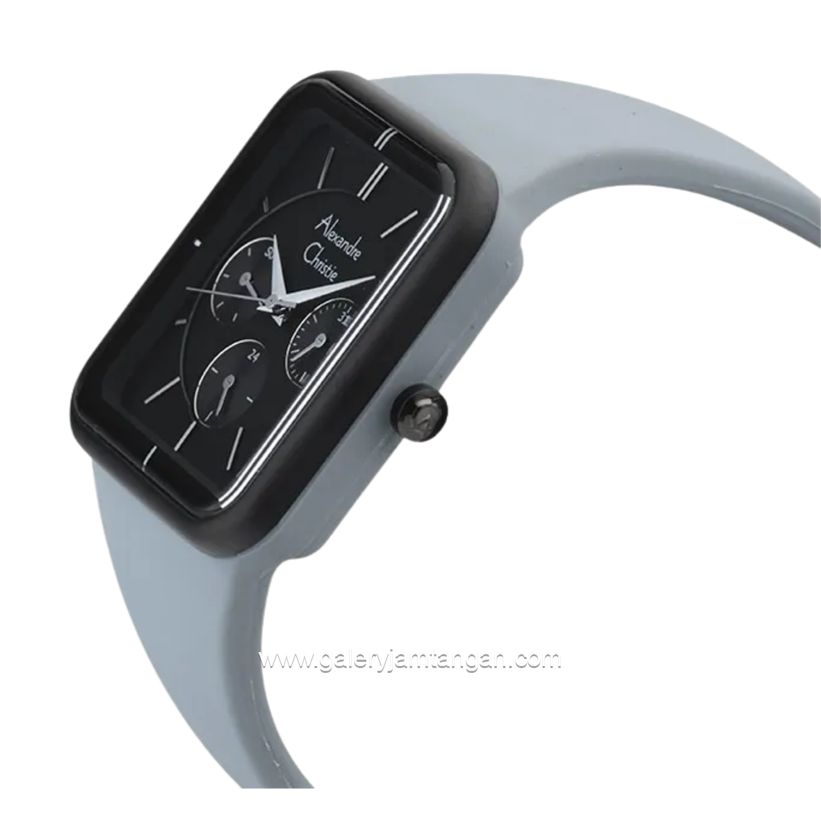 Alexandre Christie Passion AC 2744 BF RIPBAGR Black Dial Grey Rubber Strap