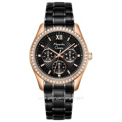 Alexandre Christie AC 2645 BF Black Rosegold Stainless Steel Strap