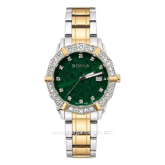 BONIA ROSSO BNR10988-2697S Silver Combi Gold Dial Green Stainless Steel Strap