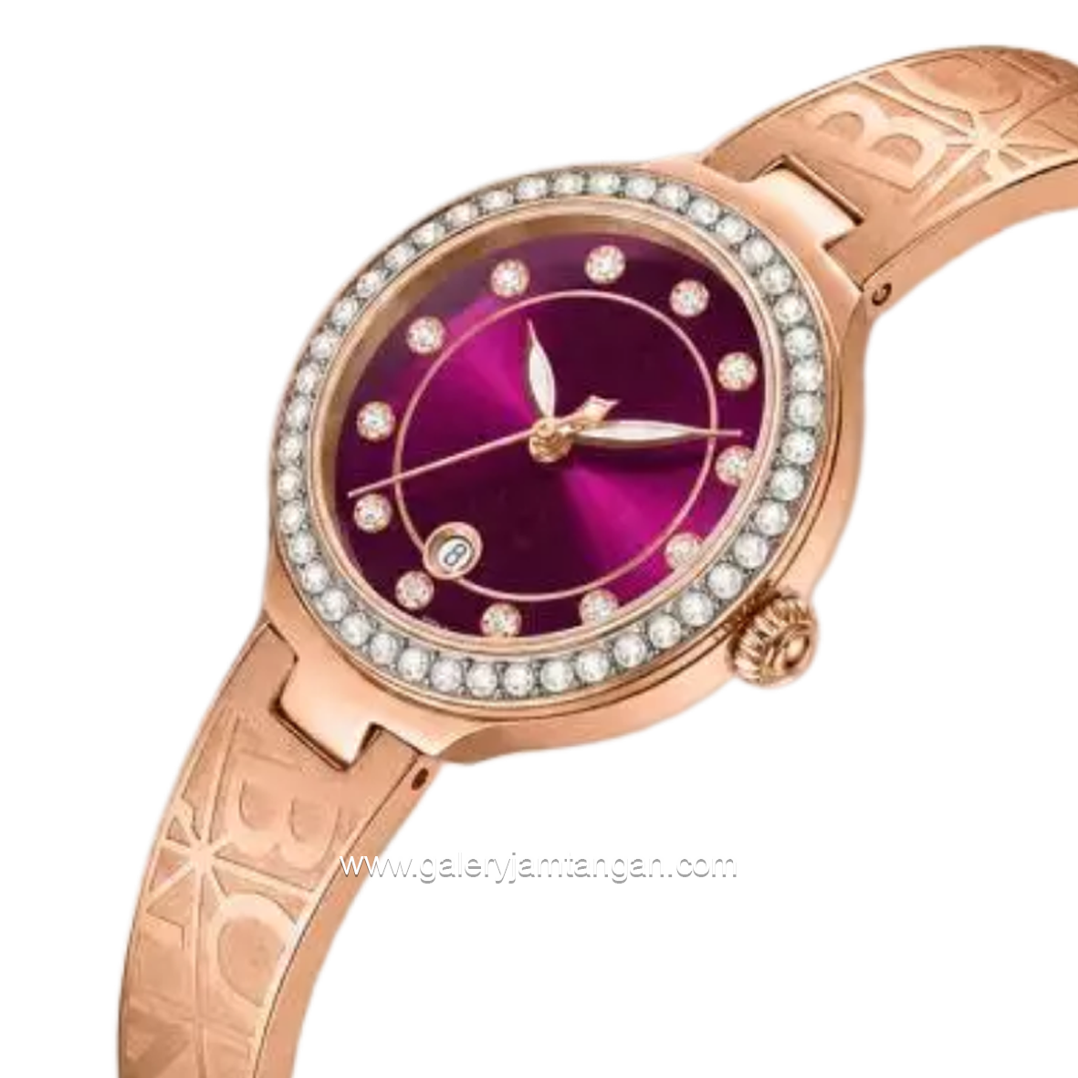 BONIA BNB10938-2567S Burgundy Rose Gold Dial Burgundy Stainless Steel Strap