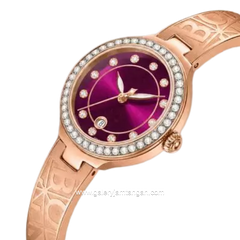 BONIA BNB10938-2567S Burgundy Rose Gold Dial Burgundy Stainless Steel Strap
