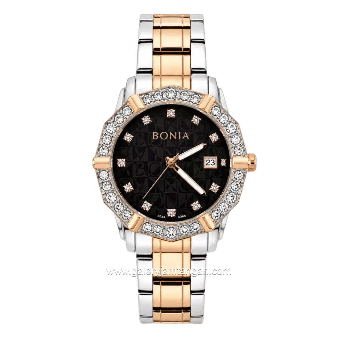 BONIA ROSSO BNR10988-2637S Silver Combi Gold Dial Black Stainless Steel Strap