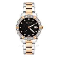 BONIA ROSSO BNR10988-2637S Silver Combi Gold Dial Black Stainless Steel Strap