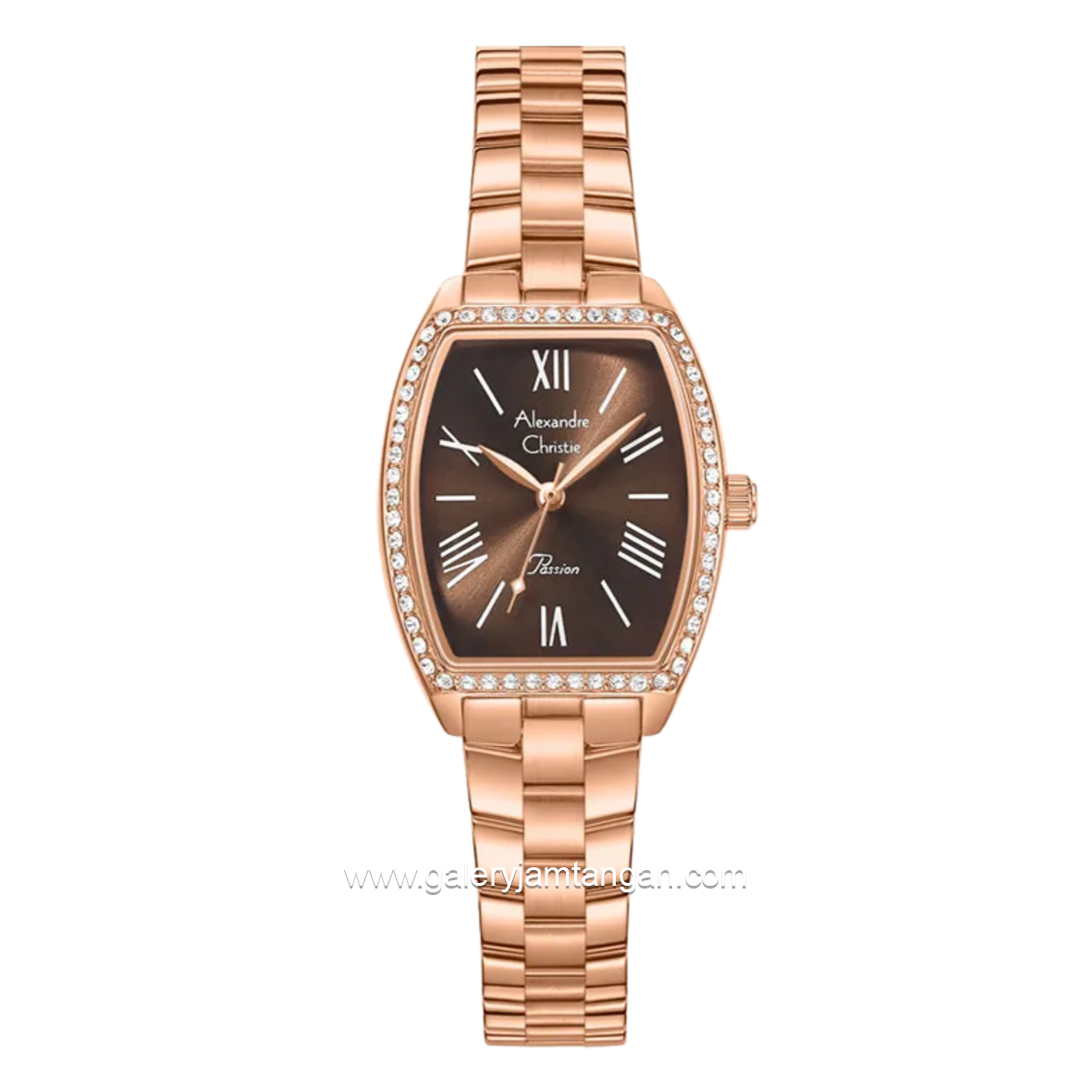 Alexandre Christie Passion AC 2C10 LH BRGBO Brown Dial Rose Gold Stainless Steel Strap
