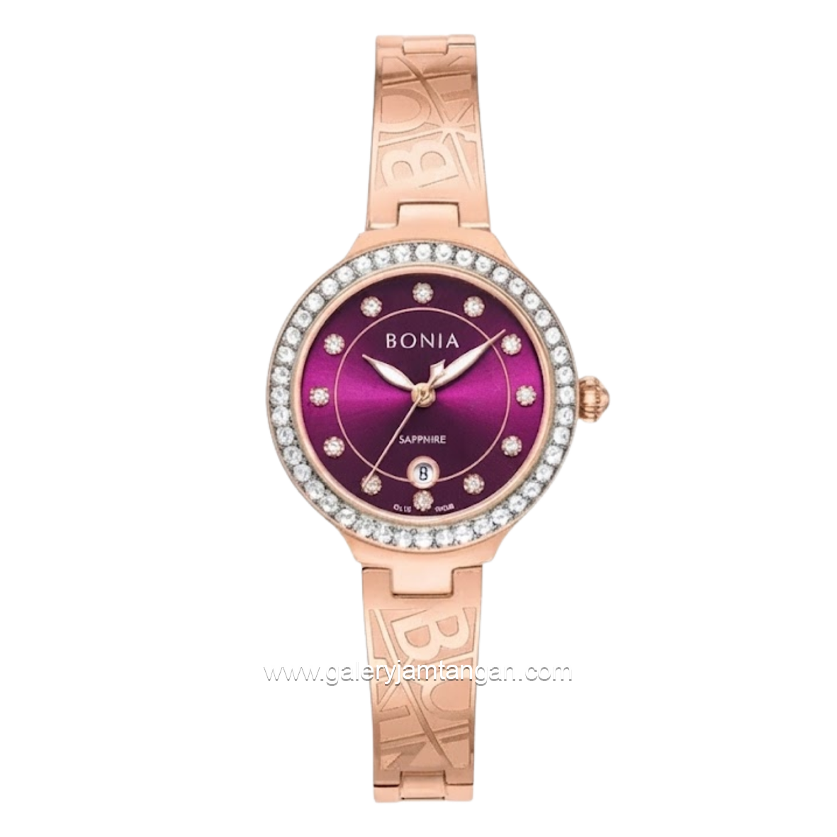 BONIA BNB10938-2567S Burgundy Rose Gold Dial Burgundy Stainless Steel Strap