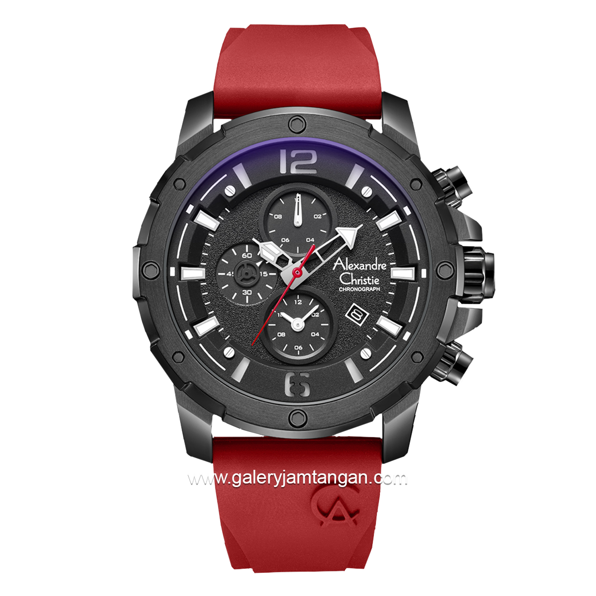 Alexandre Christie AC 6410 MC Chronograph Red Black Rubber