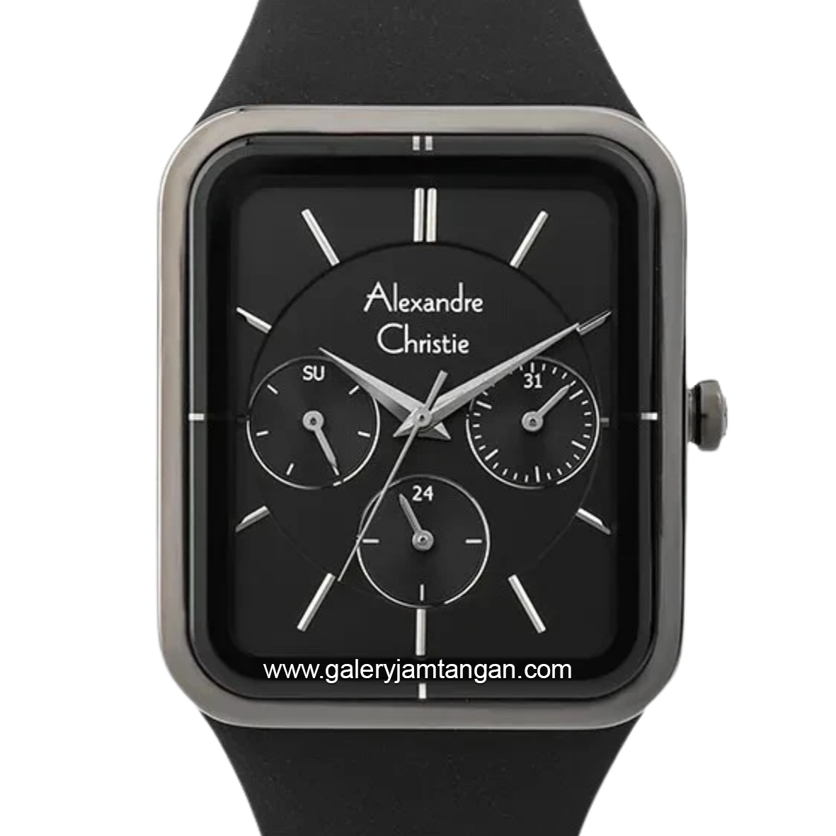 Alexandre Christie AC 2744 BF Black Multifunction Rubber Strap