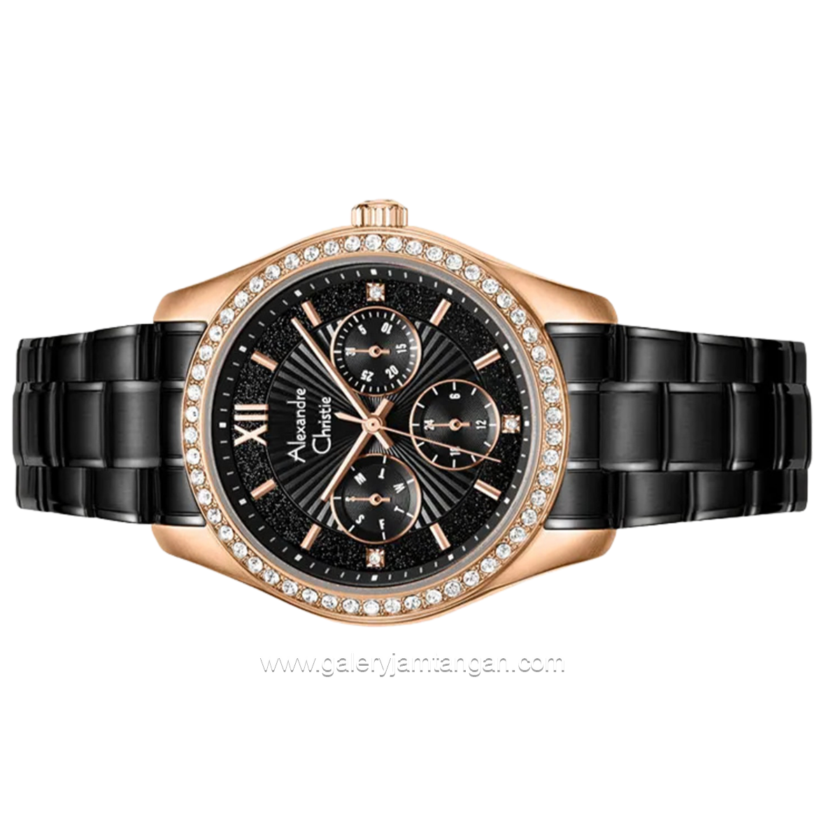 Alexandre Christie AC 2645 BF Black Rosegold Stainless Steel Strap