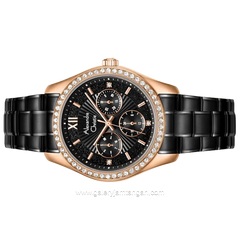 Alexandre Christie AC 2645 BF Black Rosegold Stainless Steel Strap