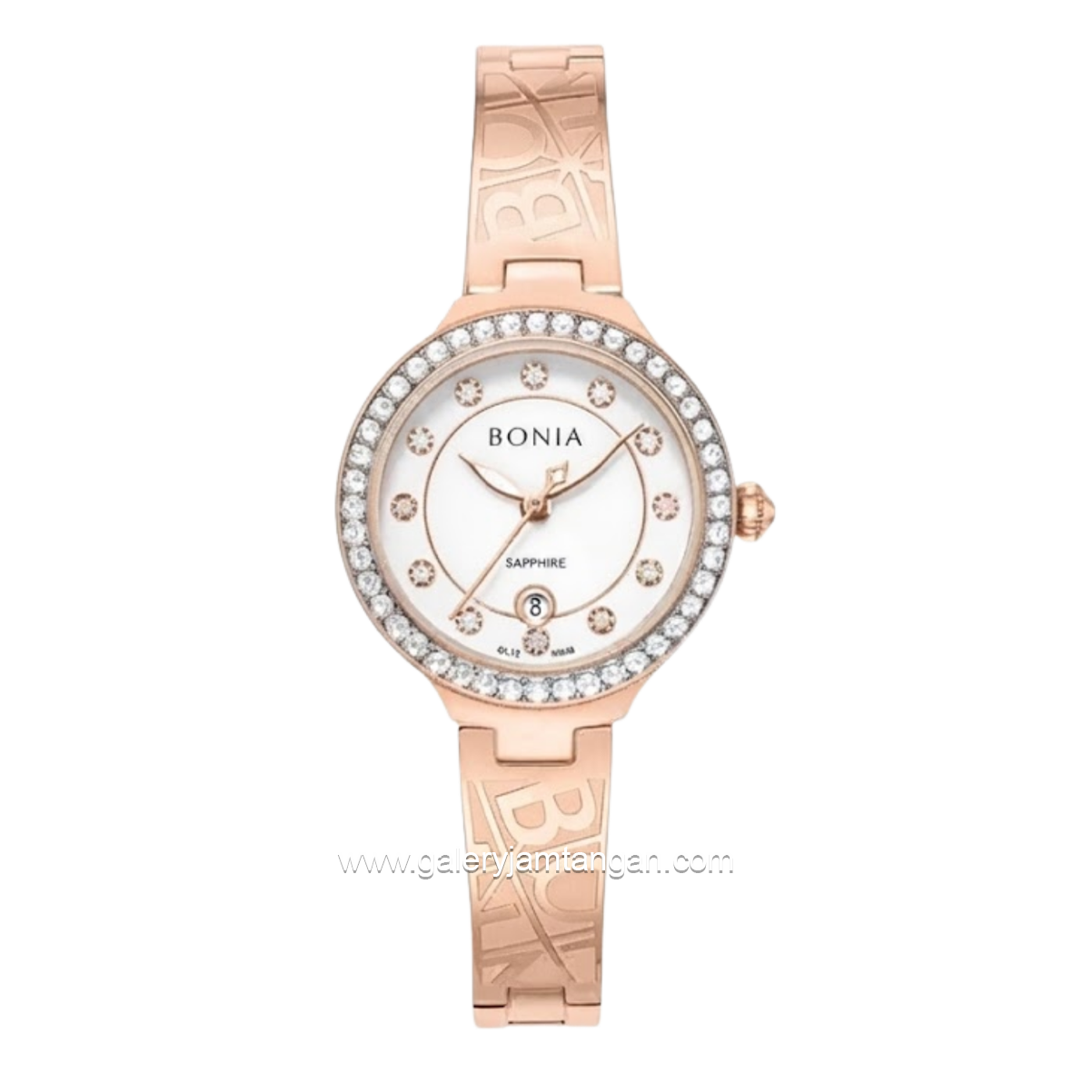BONIA BNB10938-2517S Rose Gold Dial White Stainless Steel Strap