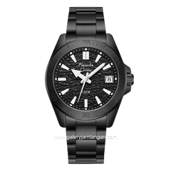 Alexandre Christie AC 6682 MDBIPBA Black Textured Dial Black Stainless Steel Strap