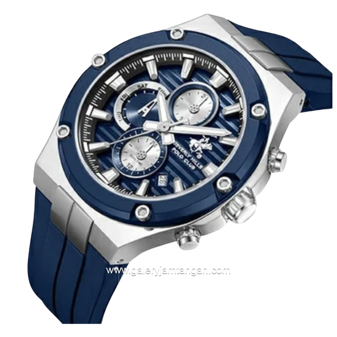BEVERLY HILLS POLO CLUB BHPC BP3822X.399 Blue Silicone Strap Men's Watches