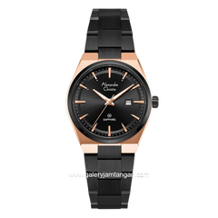Alexandre Christie AC 8697 LD BBRBA Sapphire Black Dial Black Stainless Steel Strap