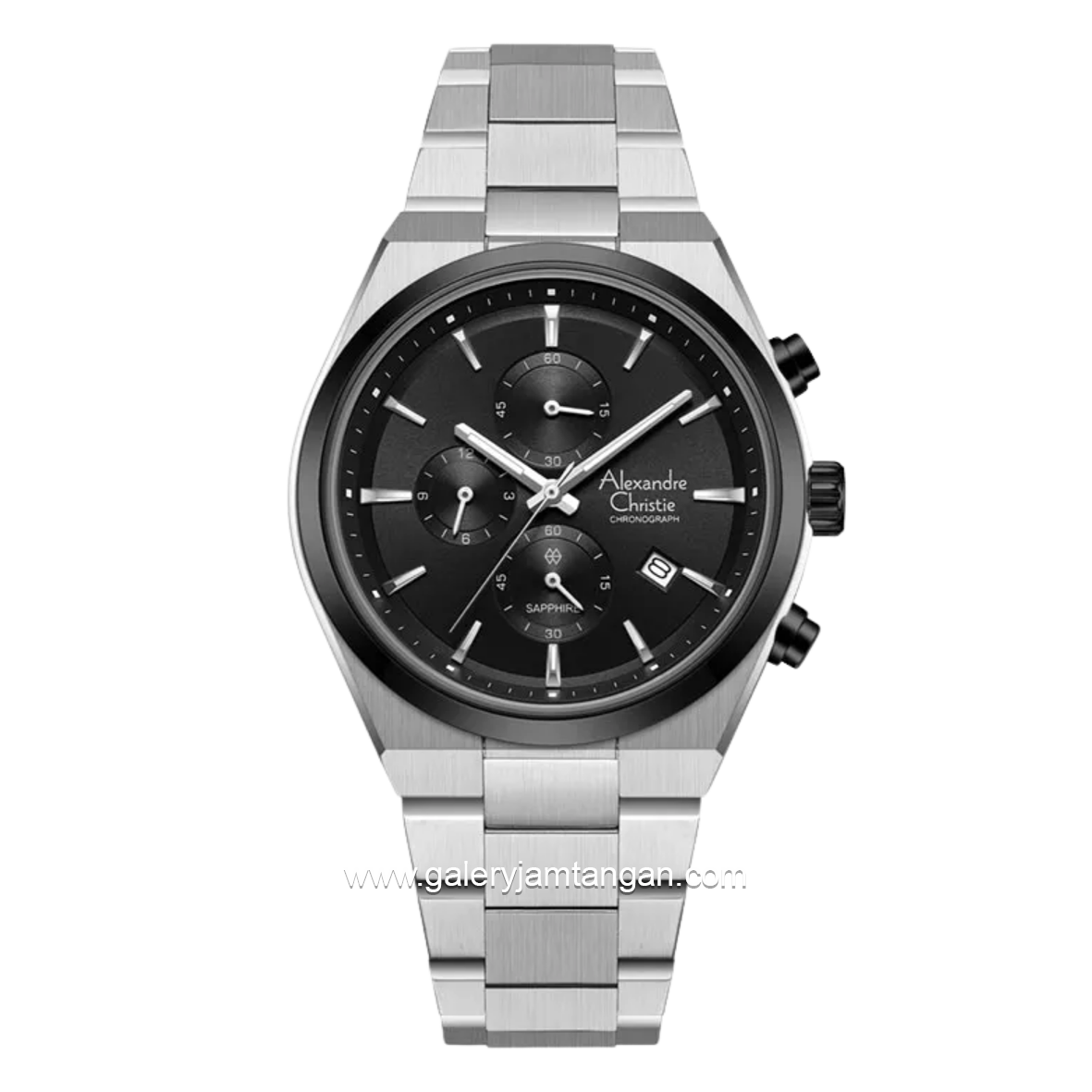 Alexandre Christie Chronograph AC 8697 MC Black Dial Stainless Steel Strap
