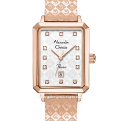 Alexandre Christie Passion AC 2C24 LD BRGSL Silver Dial Rose Gold Acetate Steel Strap
