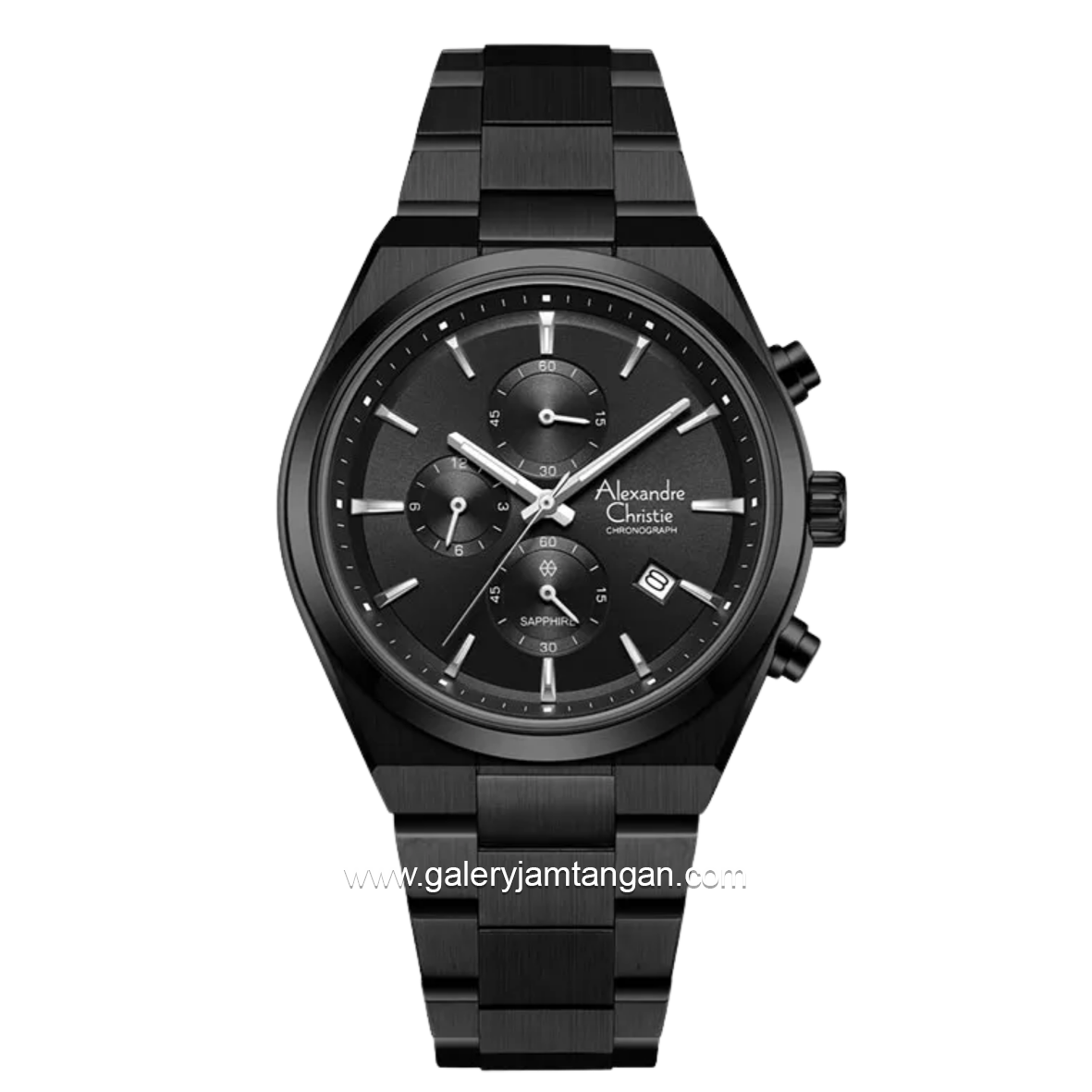 Alexandre Christie Chronograph AC 8697 MC BIPBA Black Dial Black Stainless Steel Strap