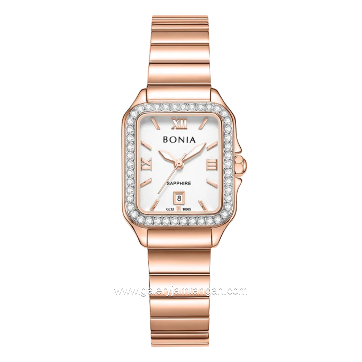 BONIA BNB10905-2513S Gold Dial White Stainless Steel Strap